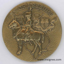 1° Régiment de Chasseurs Conti Cavalerie doré Indo Médaille de table 70 mm