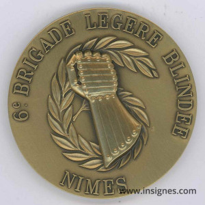 9° Brigade Légére Blindée Médaille de table 65 mm