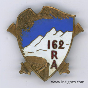 162 eme Régiment d'Artillerie 1939 Les Alpes Insigne Augis Lyon