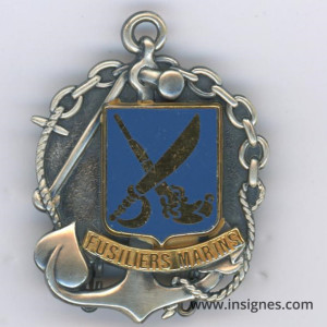 Insigne de Béret Fusiliers Marins Drago Noisiel MLV ( fond plein )